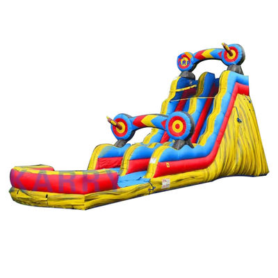 Karry Target 0,55mm PVC-Platte Gelbe Magische Farbe Aufblasbare Wasserrutsche mit Pool