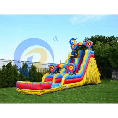 Karry Target 0,55mm PVC-Platte Gelbe Magische Farbe Aufblasbare Wasserrutsche mit Pool