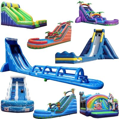 Karry Target 0,55mm PVC-Platte Gelbe Magische Farbe Aufblasbare Wasserrutsche mit Pool