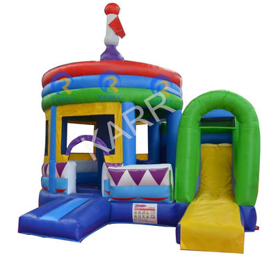PORTABLE zylindrische PVC-Sprungburg mit Seitenrutsche und aufblasbare Kuppel Die ultimative Party-Erfahrung