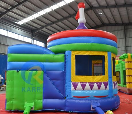 PORTABLE zylindrische PVC-Sprungburg mit Seitenrutsche und aufblasbare Kuppel Die ultimative Party-Erfahrung