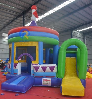 PORTABLE zylindrische PVC-Sprungburg mit Seitenrutsche und aufblasbare Kuppel Die ultimative Party-Erfahrung