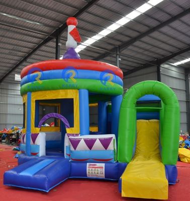 PORTABLE zylindrische PVC-Sprungburg mit Seitenrutsche und aufblasbare Kuppel Die ultimative Party-Erfahrung