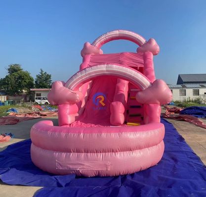 Populäre rosa aufblasbare Wasserrutsche Kommerzielle Erwachsene Rutsche für Outdoor-Vergnügen