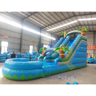 0.55mm PVC Tarpaulin Hinterhof aufblasbare Rutsche Doppelspur Wasserrutsche mit D-Ringen