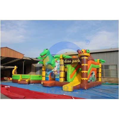 Commercial Grade Dino Park Air Bounce House Combo Slide Bouncers Springer für Kinder