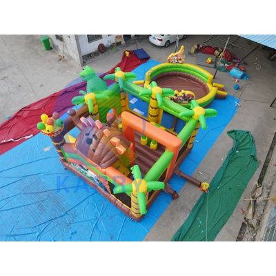 Commercial Grade Dino Park Air Bounce House Combo Slide Bouncers Springer für Kinder