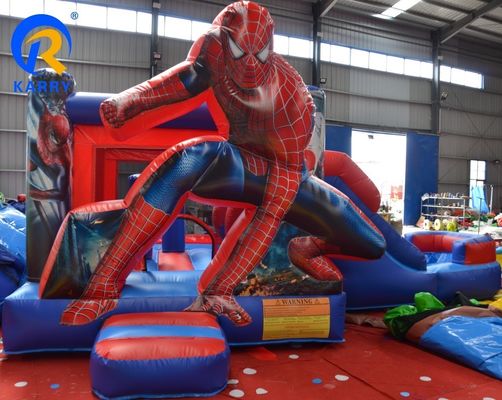 Ein Blaser ist mit in der Ausstattung enthalten. Karikaturcharakter aufblasbare Trampolinrutsche für Vergnügungsparks