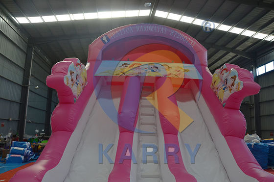 Playcenter Sommer-Wasserpark Pink Princess aufblasbare Wasserrutsche mit Pool