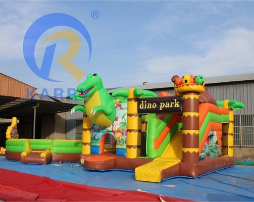 Funktionen PORTABLE Kinderparty Sprung-Sprungschloss mit Rutsche im Dinosaurier-Thema