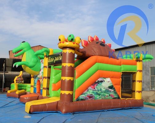 Funktionen PORTABLE Kinderparty Sprung-Sprungschloss mit Rutsche im Dinosaurier-Thema
