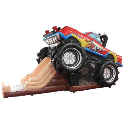 See/Luftlieferung Custom PVC 3D Rot Off-Road Car Castle Aufblasbares Türsteherhaus für Kinder