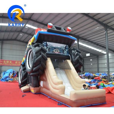 See/Luftlieferung Custom PVC 3D Rot Off-Road Car Castle Aufblasbares Türsteherhaus für Kinder