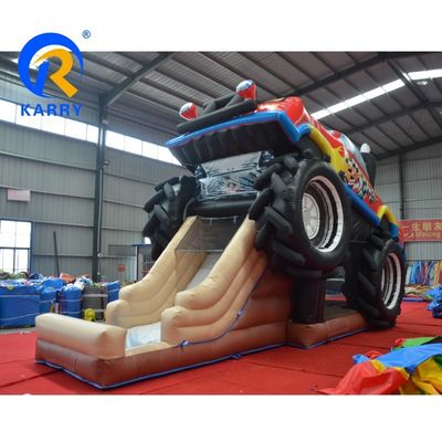 See/Luftlieferung Custom PVC 3D Rot Off-Road Car Castle Aufblasbares Türsteherhaus für Kinder