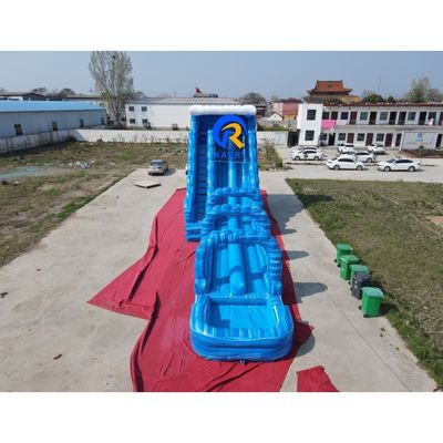18x4.5x7m Außen-Doppelslide Aufblasbare Wasserrutsche Pool Combo Große erweiterte Rutsche