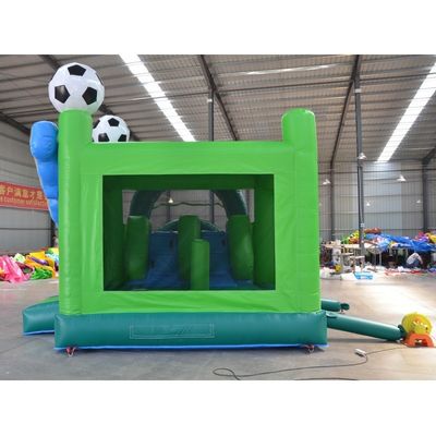 Startseite / Geschäft PVC Elastische Fußballspieler Schloss Sprunghaus Aufblasbare Roll-up-Rutsche