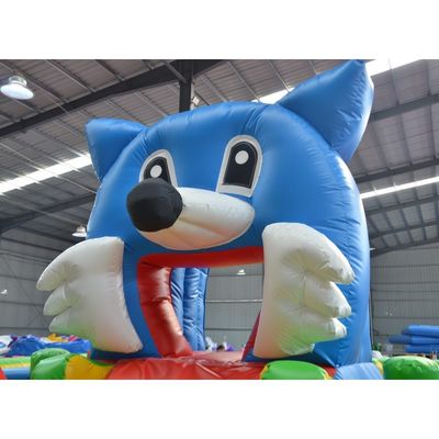 Vergnügungspark Fun City Aufblasbares Sprunghaus mit Tom und Jerry Thema OEM akzeptiert