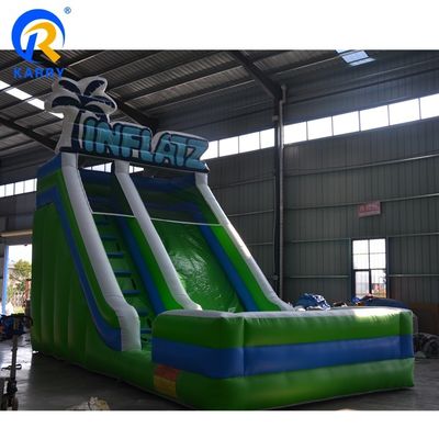 Aufblasbare Wasserrutsche für Kinder und Erwachsene Spielen Grünes PVC Material kann angepasst werden