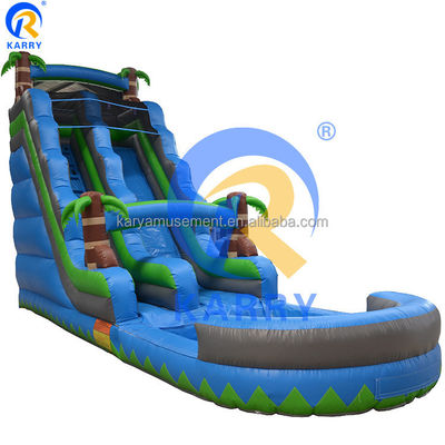 Logo Kundenlogo Ein breiter Fahrbahn PVC aufblasbare Wasserbeckenrutsche für Wasserparkgeräte