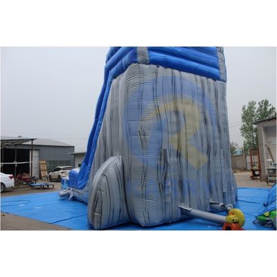 Magische Große Crush Running Bouncy Spiele Kommerzielle 32ft Blaue lange aufblasbare Wasserrutsche