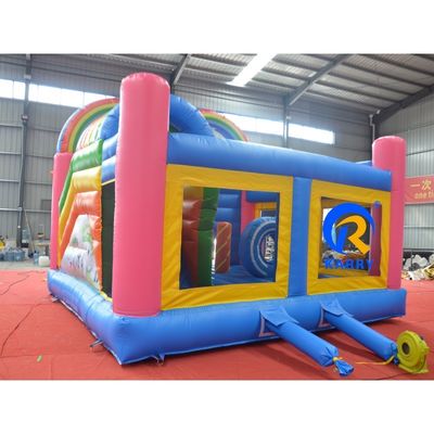 Kinderspielplatz im Freien Commercial Combo Bounce House Wasser Dual Slide aufblasbare Burg
