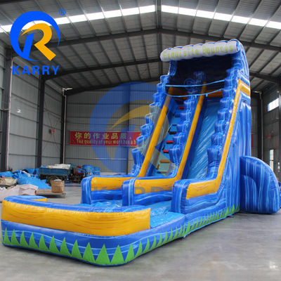 Luftbläser Zubehör Aufblasbare Palmbaum-Wasserrutsche mit Wasserpool und Trampolin