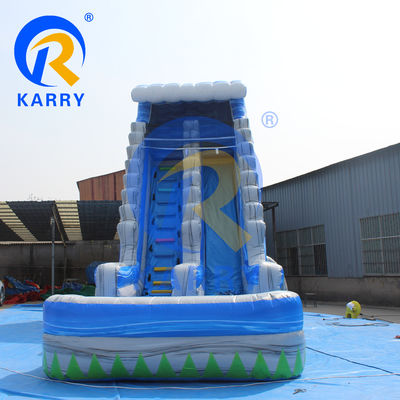 Luftbläser Zubehör Aufblasbare Palmbaum-Wasserrutsche mit Wasserpool und Trampolin