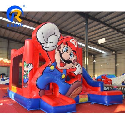PORTABLE Event Sprungburg mit Rutsche Moonwalk kommerzielle aufblasbare Mario Jumping Combo