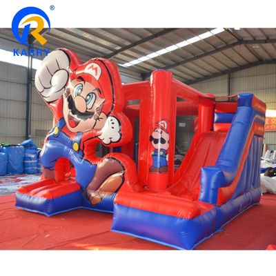 PORTABLE Event Sprungburg mit Rutsche Moonwalk kommerzielle aufblasbare Mario Jumping Combo