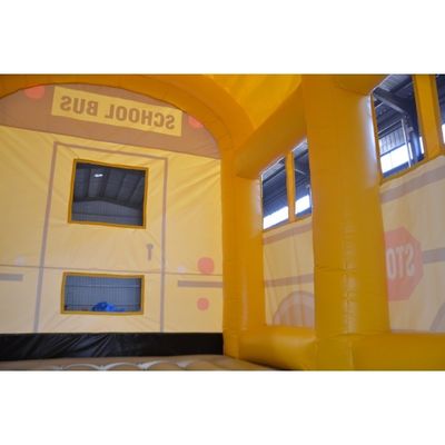 Verbessern Sie Ihren Schulbus aufblasbaren Türsteher mit Rutsche und Sprung Schloss