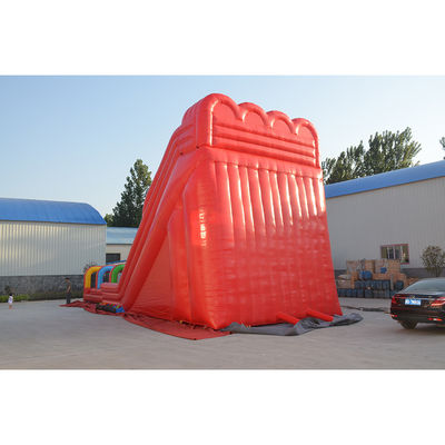 Sommer-Must-Have Mehrfarbige aufblasbare Wasserrutsche mit Pool und Zip Line OEM akzeptabel