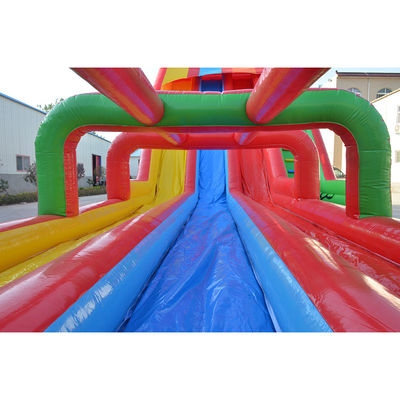 Sommer-Must-Have Mehrfarbige aufblasbare Wasserrutsche mit Pool und Zip Line OEM akzeptabel