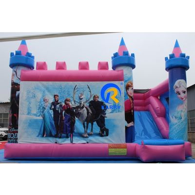 Geschlechtsneutrales rosa Haus Sprung-Combo Sprung-Sprung-Schloss mit Rutsche und Blaser