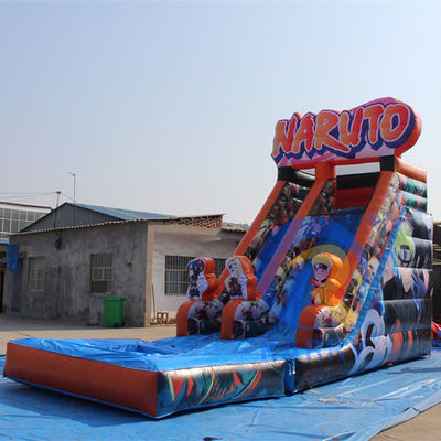 Commercial PVC Aufblasbare Ausrüstung Heißblütige Anime Charaktere Wasserrutsche mit Pool
