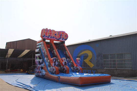 Commercial PVC Aufblasbare Ausrüstung Heißblütige Anime Charaktere Wasserrutsche mit Pool