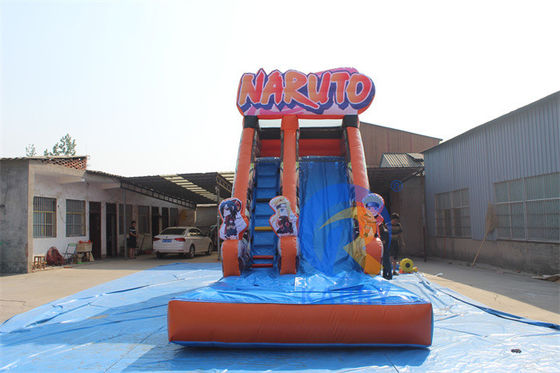 Commercial PVC Aufblasbare Ausrüstung Heißblütige Anime Charaktere Wasserrutsche mit Pool
