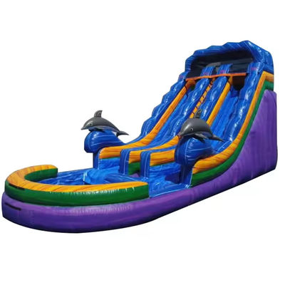 Expressversand Unisex Sprungrutscher Aufblasbarer Wasserrutscher mit Pool Spielen Spiele