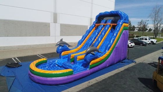 Expressversand Unisex Sprungrutscher Aufblasbarer Wasserrutscher mit Pool Spielen Spiele