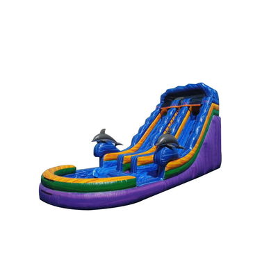Expressversand Unisex Sprungrutscher Aufblasbarer Wasserrutscher mit Pool Spielen Spiele