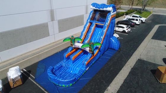 Gelegenheiten kommerzielle aufblasbare Spiele Marmor Palmbaum Bouncer Rutsche für Outdoor-Spiel