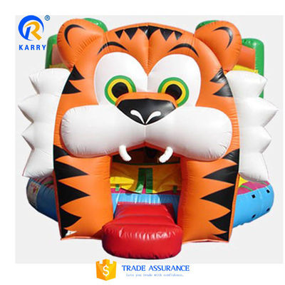 angepasste Farbe Schloss-Slide Combo Sprunghaus aufblasbare Tiger-Schloss