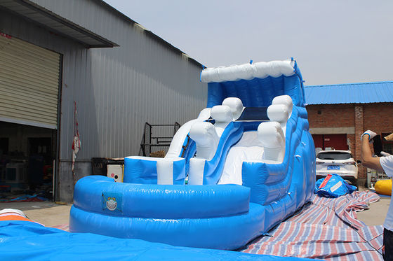 Custom Design Tropen-Themen aufblasbare Wasserrutsche mit Pool für Kinder und Erwachsene