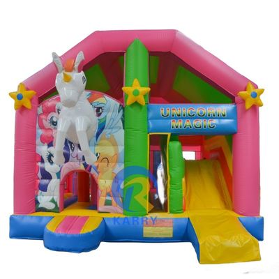 Kinder Lieblings aufblasbare Bouncer Slide Combo mit Bläser und Einhorn Thema