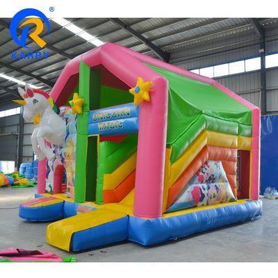 Kinder Lieblings aufblasbare Bouncer Slide Combo mit Bläser und Einhorn Thema