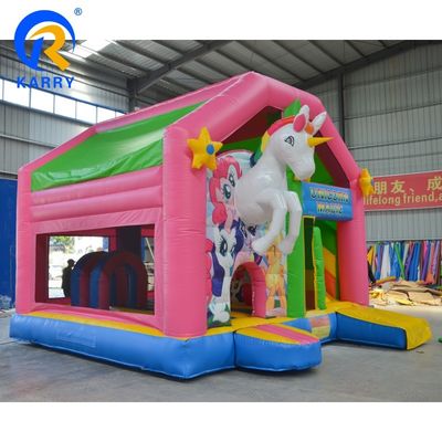 Kinder Lieblings aufblasbare Bouncer Slide Combo mit Bläser und Einhorn Thema