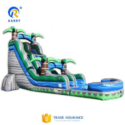 Farbenfrohe Palmbaum-Design aufblasbare Wasserrutsche für Spielplatz 15ft kommerzielle Qualität