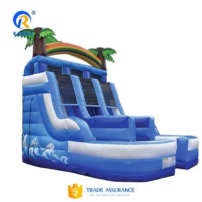 Farbenfrohe Palmbaum-Design aufblasbare Wasserrutsche für Spielplatz 15ft kommerzielle Qualität