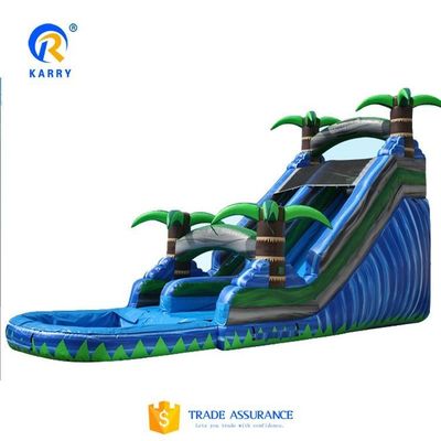 Farbenfrohe Palmbaum-Design aufblasbare Wasserrutsche für Spielplatz 15ft kommerzielle Qualität