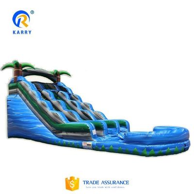 Farbenfrohe Palmbaum-Design aufblasbare Wasserrutsche für Spielplatz 15ft kommerzielle Qualität