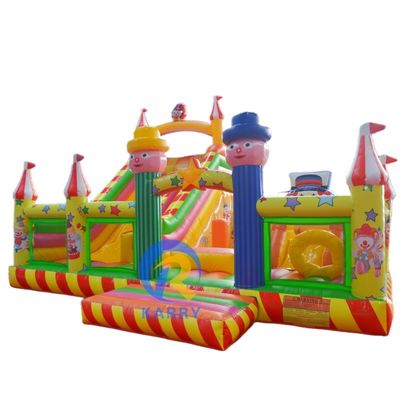 OEM akzeptiert Clown Wizard Sprungkasten Rutsche Combo aufblasbare Sprunghaus mit Rutsche